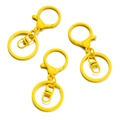 Set da tre pezzi di chiusure a moschettone e anelli portachiavi gialli in metallo laccato - 30x68mm 5 Pezzi/Confezione / Giallo