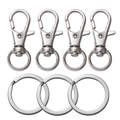Poliertes Silber-Set mit Karabinerverschlüssen und Schlüsselringen für DIY-Schlüsselanhänger - Weißgold