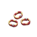 Boucle à ressort en forme de cœur rouge avec pois colorés pour porte-clés DIY - Style Rouge Peint à la Main