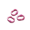 Lot de 3 anneaux à ressort rose fuchsia avec cœur pour décoration de sacs et porte-clés - Style Rose Rouge Peint à la Main