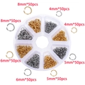 DIY Schmuck-Set mit offenen Biegeringen in Gold, Silber und Schwarz im Set - Biegering-Set (KT0098) / 8 Fächer / Gold/Stahl
