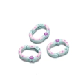 Lot de mousquetons anneaux 28mm vert menthe avec motifs de cœurs pour bijoux DIY - Style Vert Lac Peint à la Main