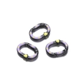 Fermoir anneau ressort ovale 28mm noir et violet avec cœur jaune pour bijoux DIY - Style Noir Peint à la Main