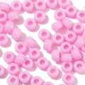 Macro shot of smooth pink acrylic pony beads with large holes for DIY jewelry making - 100 Pieces/Pack (6x9mm) / Purple