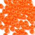 Macro shot of smooth orange acrylic pony beads for DIY jewelry and necklaces - 100 Pieces/Pack (6x9mm) / Orange