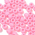 Macro detail of glossy pink acrylic pony beads for DIY jewelry and crafts making - 100 Pieces/Pack (6x9mm) / Light Pink