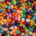 Mezcla de dijes de flores camelia de resina 6mm para manicura DIY y accesorios - Paquete de 100 / Estilo 07 Flor 6mm
