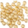 Flat round gold CCB spacer beads with smooth mirror finish for DIY jewelry making - Flat Round / 100pcs Pack / Gold