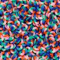 Vue macro de perles en argile polymère 6mm à texture marbrée pour création de bijoux - 350 Pcs 1 Paquet (Diamètre 6mm/Ouverture 2mm) Environ 15.5g / Style Multicolore 01