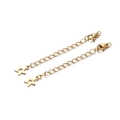 Golden 7cm stainless steel extender chain with lobster clasp and star pendant - 2 Pcs/Set / Silver Star Style
