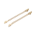 Golden 7cm stainless steel extender chain with lobster clasp and leaf pendant detail - 2 Pcs/Set / Silver Leaf Style