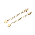 Golden stainless steel extension chain with lobster clasp and heart pendant for DIY jewelry - 2 Pcs/Set / Silver Heart Style