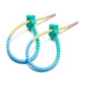 Detail of gradient silicone toy strap with star slider for baby accessories and bags - Light Green