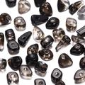 Macro shot of 5-8mm smoky grey acrylic irregular stone beads for DIY jewelry making - 50 Pieces / Black