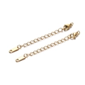 7cm golden stainless steel extender chains with lobster clasps for DIY jewelry making - 2 Pcs/Set / Silver Oval Style (Style D)