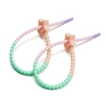 Detail of gradient star silicone strap with anti-slip beads and Morandi color scheme - Orange Pink