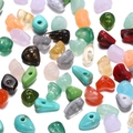 Macro detail of multi-colored acrylic stone beads with pre-drilled holes for DIY jewelry - 50 Pieces / Random Mixed Colors