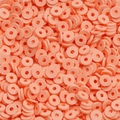 Vue macro de perles heishi 6mm rose pêche pour la création de bijoux et bracelets - 350 Pcs/Paquet (6mm/2mm Trou) / Rose Orangé