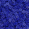 Vue macro de perles Heishi plates 6mm bleu foncé pour fabrication de bijoux DIY - 350 Pcs/Paquet (6mm/2mm Trou) / Bleu royal
