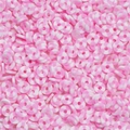 Vista piatta di perline heishi in argilla polimerica rosa e bianca per gioielli fai da te - 350 Pezzi 1 Confezione (Diametro 6mm/Apertura 2mm) Circa 15.5g / Rosa e Bianco