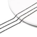 Macro detail of 2mm silver-plated claw chains with black rhinestones for DIY crafts - 2.0mm (1m/Pack) / Silver Base Dark Green