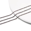 Close-up of 2mm dark red rhinestone claw chain with vintage silver finish setting - 2.0mm (1m/Pack) / Silver Base Dark Purple