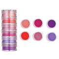 Set van 6 parelmoer nagelglitters en DIY hars pigmenten in heldere ronde potjes - Groep B (Verbonden) / 30*77.5mm