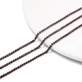 Close-up of deep purple rhinestones in a dark gunmetal claw chain for DIY jewelry - 2.0mm (1m/Pack) / Black Base Dark Purple