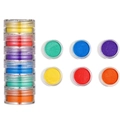 Set of 6 pearlescent nail glitters in stackable jars for DIY resin and manicures - Group E (Connected) / 30*77.5mm
