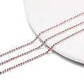 Close-up of 2mm pink rhinestone claw chain for DIY jewelry and accessory crafting - 2.0mm (1m/Pack) / Silver Base Light Pink (Non-dyed)
