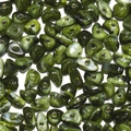 Detail of 5-8mm olive green and white acrylic beads with marble texture and drilled holes - Pack of 50 (Approx. 5-8mm) / Olive Green