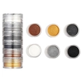 Detail view of 6-color pearlescent nail art glitter powders in stackable jars - Group H (Connected) / 30*77.5mm