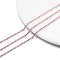 Macro shot of 2mm pink crystal rhinestone claw chain with silver plating for DIY crafts - 2.0mm (1m/Pack) / Silver Base Light Fuchsia