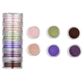 Stackable six-color pearlescent nail art glitter powders in clear screw-on jars - Group J (Connected) / 30*77.5mm