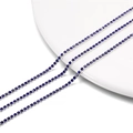 Detailed close-up of 2mm dark blue rhinestone claw chain with silver plating - 2.0mm (1m/Pack) / Silver Base Royal Blue