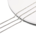 Close-up of 2mm silver dense rhinestone claw chain with clear sparkling crystals for DIY crafts - 2.0mm (1m/Pack) / Silver Base Economy White