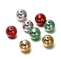 Nahaufnahme von metallischen Acrylperlen in Rot Grün Gold Silber für DIY Schmuck - 4 Stück pro Packung / Rundperle L