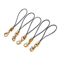 Detail of gold lobster clasps with black nylon cords for DIY phone jewelry accessories - Black