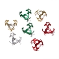 Detailansicht sternförmiger Perlenkappen aus Legierung in Rot Grün Gold für DIY-Schmuck - 4 Stück pro Packung / Perlenkappen