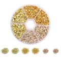 Six-grid round storage box containing colorful irregular metal crushed stone for DIY nail art - Color 03 / Small