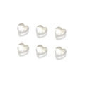 Set di sei perline a cuore in vetro bianco iridescente per creazione gioielli fai da te - 10 Perle a Cuore + 10 Perle a Foglia / Perle a cuore bianco con schizzi d'oro
