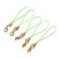 Detail of five turquoise lanyards with gold lobster clasps for DIY accessories - Light Green