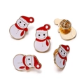 Cartoon Christmas snowman enamel pins set with festive red hat and scarf accessories - 1 Piece/Pack / Snowman