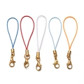 Close-up of colorful braided lanyards with gold lobster clasps for DIY accessories - Random Mixed Colors
