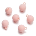 Détail de perles floquées roses avec boucles de suspension pour bijoux artisanaux - Lot de 5 (15.5x20mm) / Rose Orangé