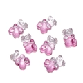 Dettaglio di ciondoli a forma di orsetto traslucido sfumato rosa per gioielli fai-da-te - 5 Pezzi Per Confezione / Rosa e Bianco