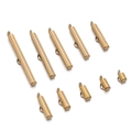 Macro detail of various length gold-plated slide-on end tubes for jewelry making - 6mm (10 Pieces Pack) / Gold