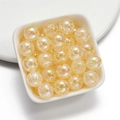 Champagne 16mm acrylic beads with colorful ice crackle effect for DIY jewelry making - 16mm (10pcs/pack) / Off White