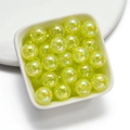 Macro shot of 16mm yellow-green crackle acrylic beads with iridescent AB coating - 16mm (10pcs/pack) / Fluorescent Green