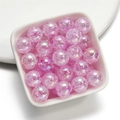 Detail shot of 16mm pink iridescent acrylic cracked beads for DIY jewelry making - Light Purple